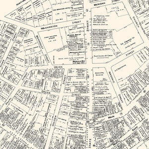 Vintage Map of New London, CT Business Section 1946
