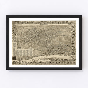 Vintage Map of Elizabeth, New Jersey 1898