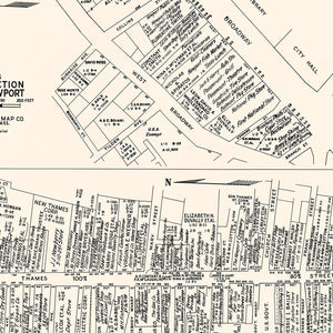 Vintage Map of Newport, RI Business Section 1946