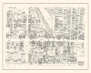 Vintage Map of Pittsfield, MA Business Section 1946