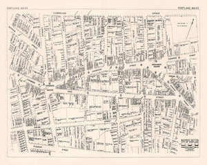 Vintage Map of Portland, ME Business Section 1946