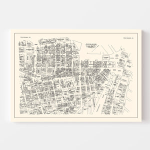 Vintage Map of Providence, RI Business Section 1946