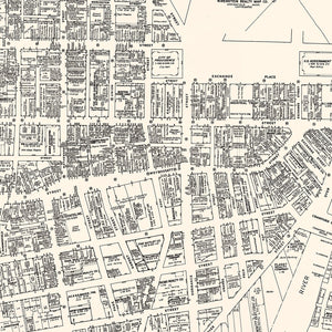 Vintage Map of Providence, RI Business Section 1946