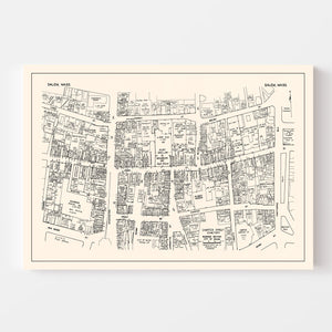 Vintage Map of Salem, MA Business Section 1946