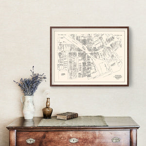 Vintage Map of South Norwalk, CT Business Section 1946