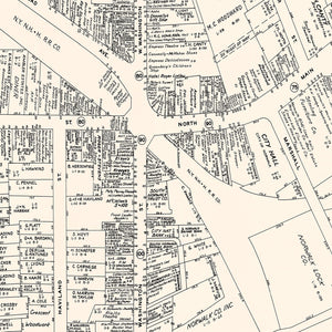 Vintage Map of South Norwalk, CT Business Section 1946