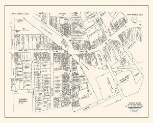 Vintage Map of South Norwalk, CT Business Section 1946