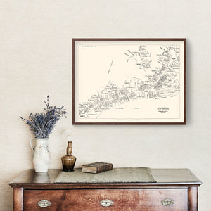 Vintage Map of Woonsocket, RI Business Section 1946