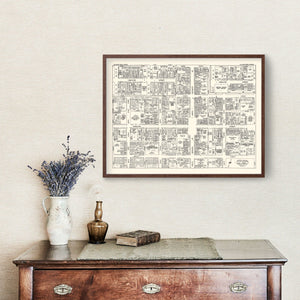 Vintage Map of Allentown, PA Business Section 1950