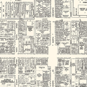 Vintage Map of Allentown, PA Business Section 1950