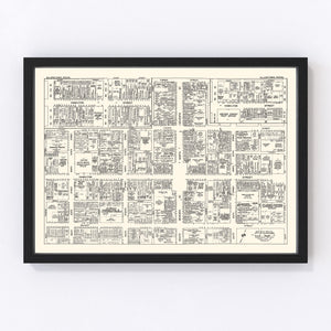 Vintage Map of Allentown, PA Business Section 1950