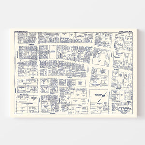 Vintage Map of Charleston, WV Business Section 1950