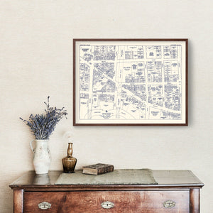 Vintage Map of Chester, PA Business Section 1950