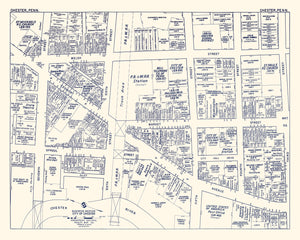 Vintage Map of Chester, PA Business Section 1950