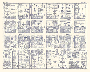 Vintage Map of Erie, PA Business Section 1950
