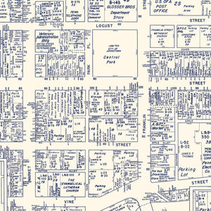 Vintage Map of Johnstown, PA Business Section 1950
