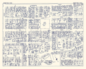 Vintage Map of Johnstown, PA Business Section 1950