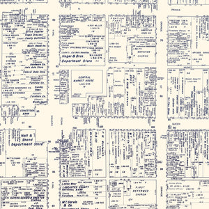 Vintage Map of Lancaster, PA Business Section 1950