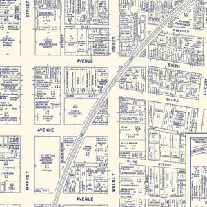 Vintage Map of McKeesport, PA Business Section 1950