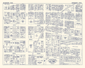 Vintage Map of McKeesport, PA Business Section 1950