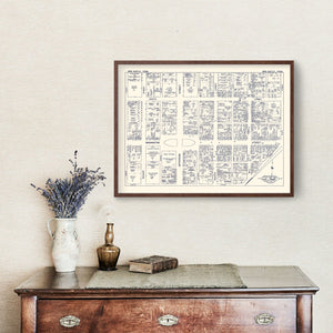 Vintage Map of New Castle, PA Business Section 1950