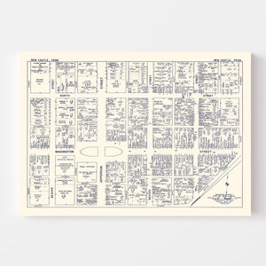 Vintage Map of New Castle, PA Business Section 1950