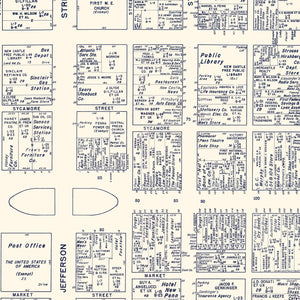 Vintage Map of New Castle, PA Business Section 1950