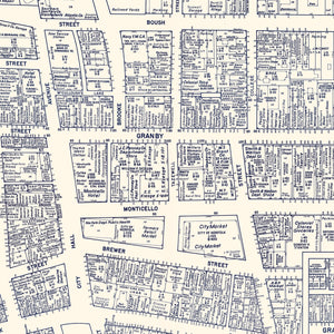 Vintage Map of Norfolk, VA Business Section 1950