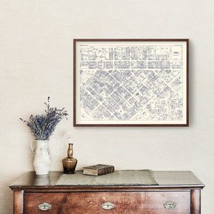 Vintage Map of Pittsburgh, PA Business Section 1950