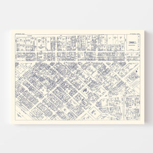 Vintage Map of Pittsburgh, PA Business Section 1950