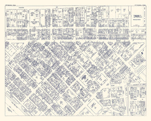 Vintage Map of Pittsburgh, PA Business Section 1950