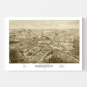 Vintage Map of Morristown, New Jersey 1876
