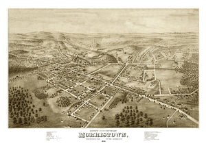 Vintage Map of Morristown, New Jersey 1876