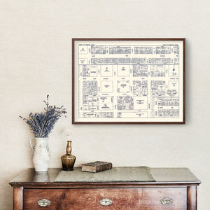 Vintage Map of North Pittsburgh, PA Business Section 1950