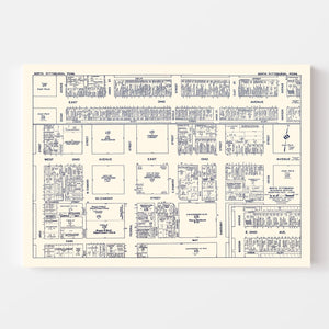 Vintage Map of North Pittsburgh, PA Business Section 1950