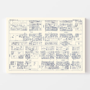Vintage Map of Portsmouth, VA Business Section 1950