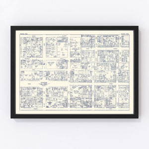Vintage Map of Reading, PA Business Section 1950