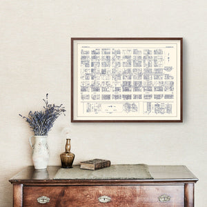 Vintage Map of Richmond, VA Business Section 1950