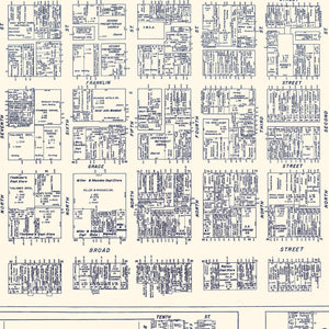 Vintage Map of Richmond, VA Business Section 1950