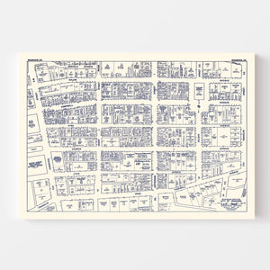 Vintage Map of Roanoke, VA Business Section 1950