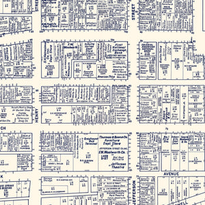 Vintage Map of Roanoke, VA Business Section 1950