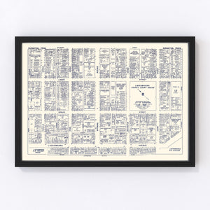 Vintage Map of Scranton, PA Business Section 1950