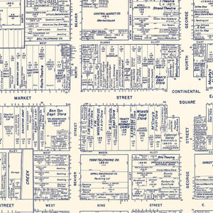 Vintage Map of York, PA Business Section 1950