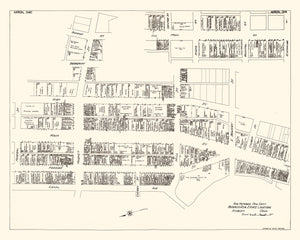 Vintage Map of Akron, OH Business Section 1929