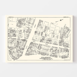 Vintage Map of Albany, NY Business Section 1929