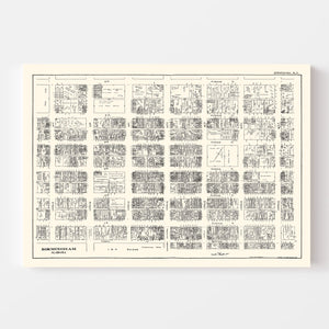 Vintage Map of Birmingham, AL Business Section 1929