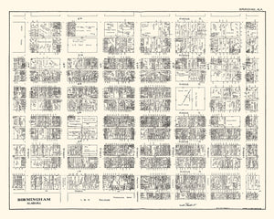 Vintage Map of Birmingham, AL Business Section 1929