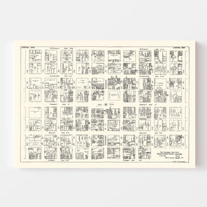 Vintage Map of Canton, OH Business Section 1929