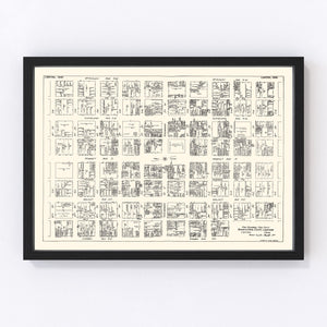 Vintage Map of Canton, OH Business Section 1929