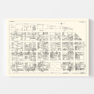 Vintage Map of Chicago, IL Business Section 1929